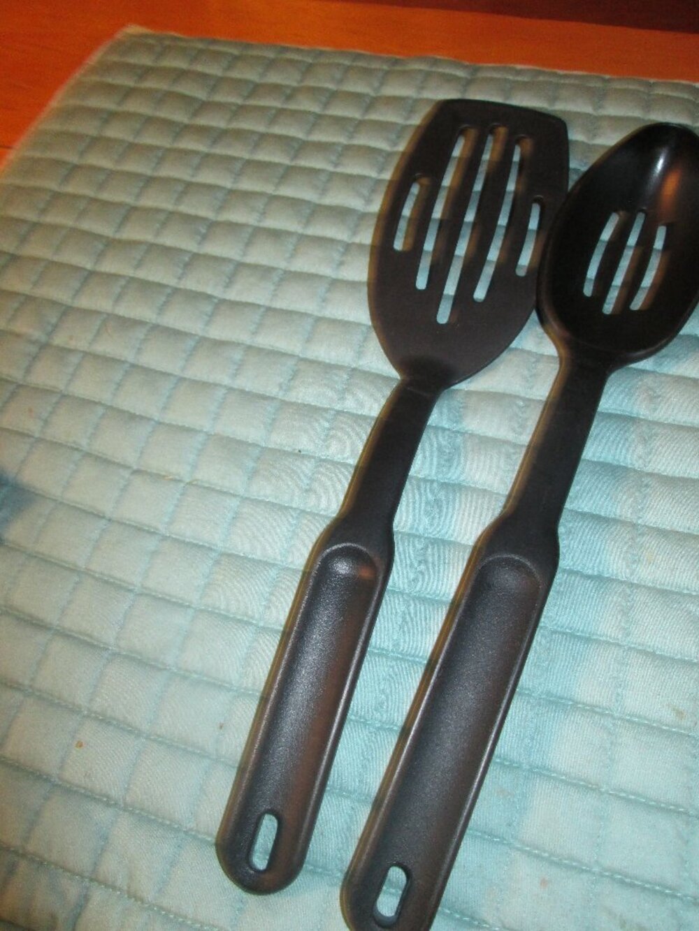 Vtg Pampered Chef slotted spatula and spoon black md in the USA